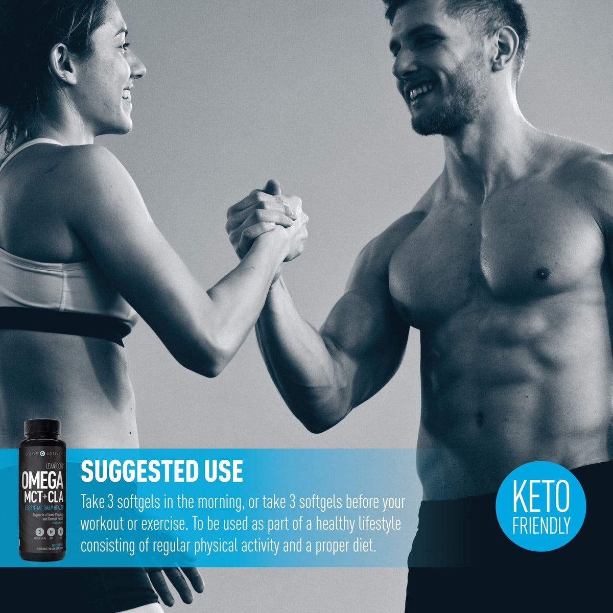 Lean CORE Omega MCT + CLA - Stimulant Free Health Formula, Lean Muscle & Toned