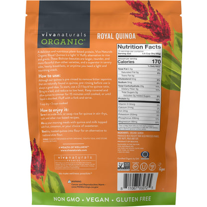 Viva Naturals Organic Quinoa, 4 lb – Pre-Washed Whole Grain, Plant Protein, USDA Organic, Gluten-Free, Non-GMO, Vegan, Kosher Rice and Pasta Substitute