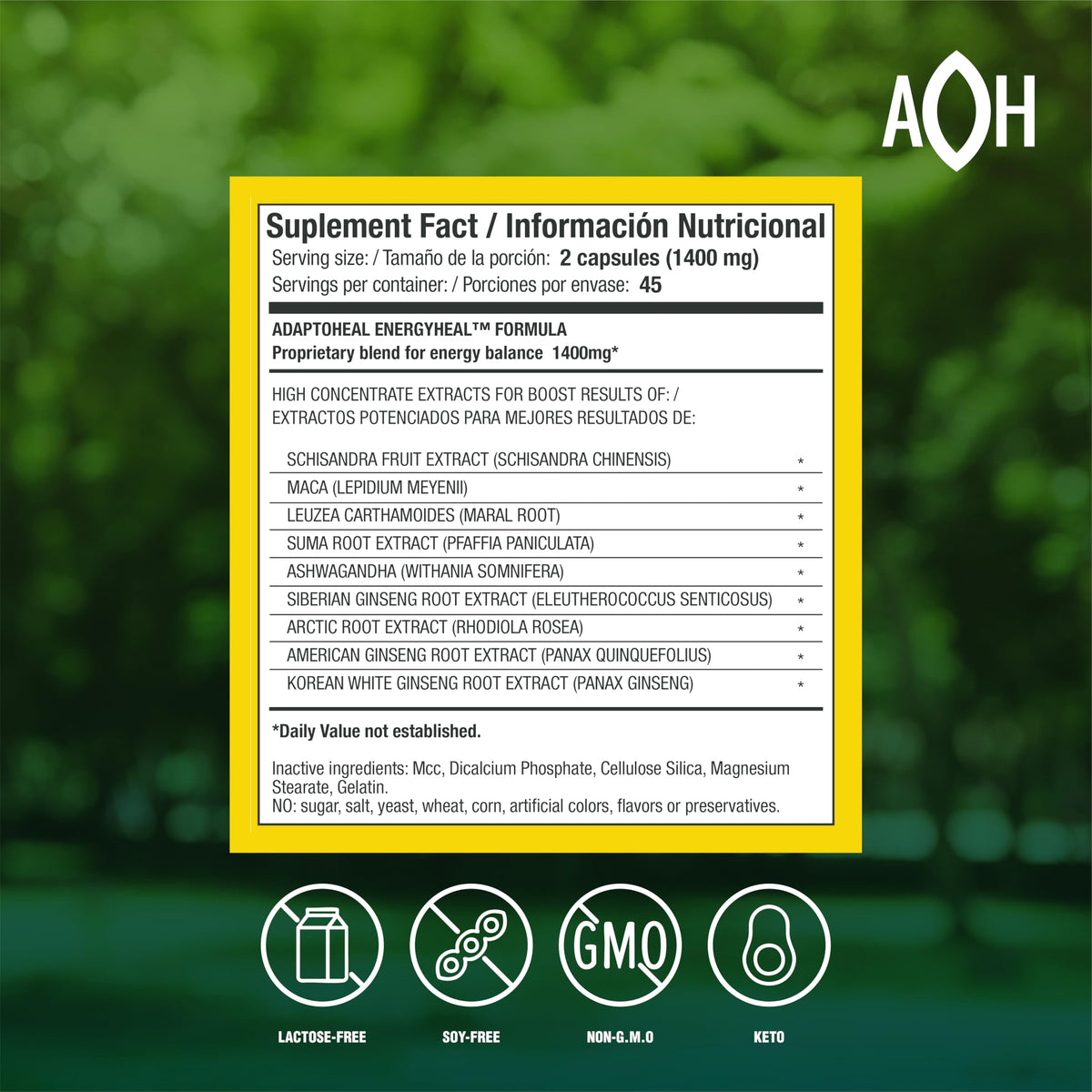 ADAPTOHEAL Energyheal Daily Energy Ashwagandha, Rhodiola (180 Caps)