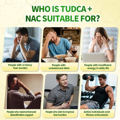 VivoNu TUDCA 625mg + NAC 375mg Supplement Complex Capsules, TUDCA Bile Salt + N Acetyl Cysteine, Antioxidant Supplements for Liver&Lung&Digestion&Gallbladder Cleanse(180 Capsules)