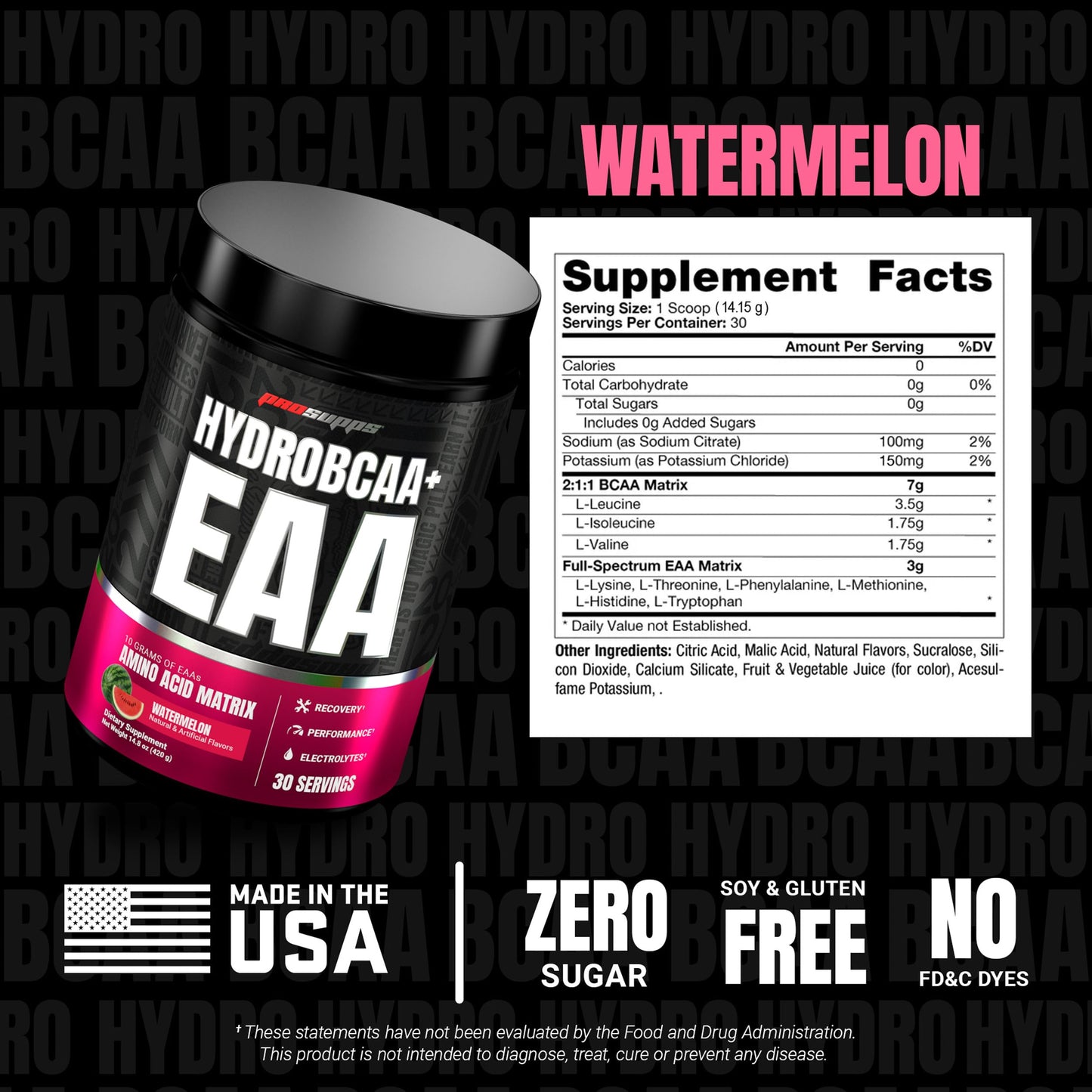 ProSupps HydroBCAA Essential Amino Acids Powder, Fruit Punch - Workout Supplement with BCAA, EAAs & Electrolytes for Hydration & Recovery - Stimulant-Free, Soy & Gluten-Free - 30 Servings