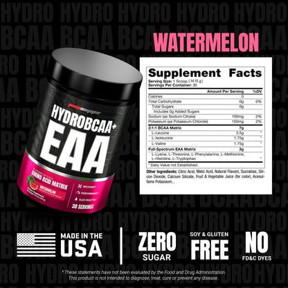 ProSupps HydroBCAA Essential Amino Acids Powder, Fruit Punch - Workout Supplement with BCAA, EAAs & Electrolytes for Hydration & Recovery - Stimulant-Free, Soy & Gluten-Free - 30 Servings