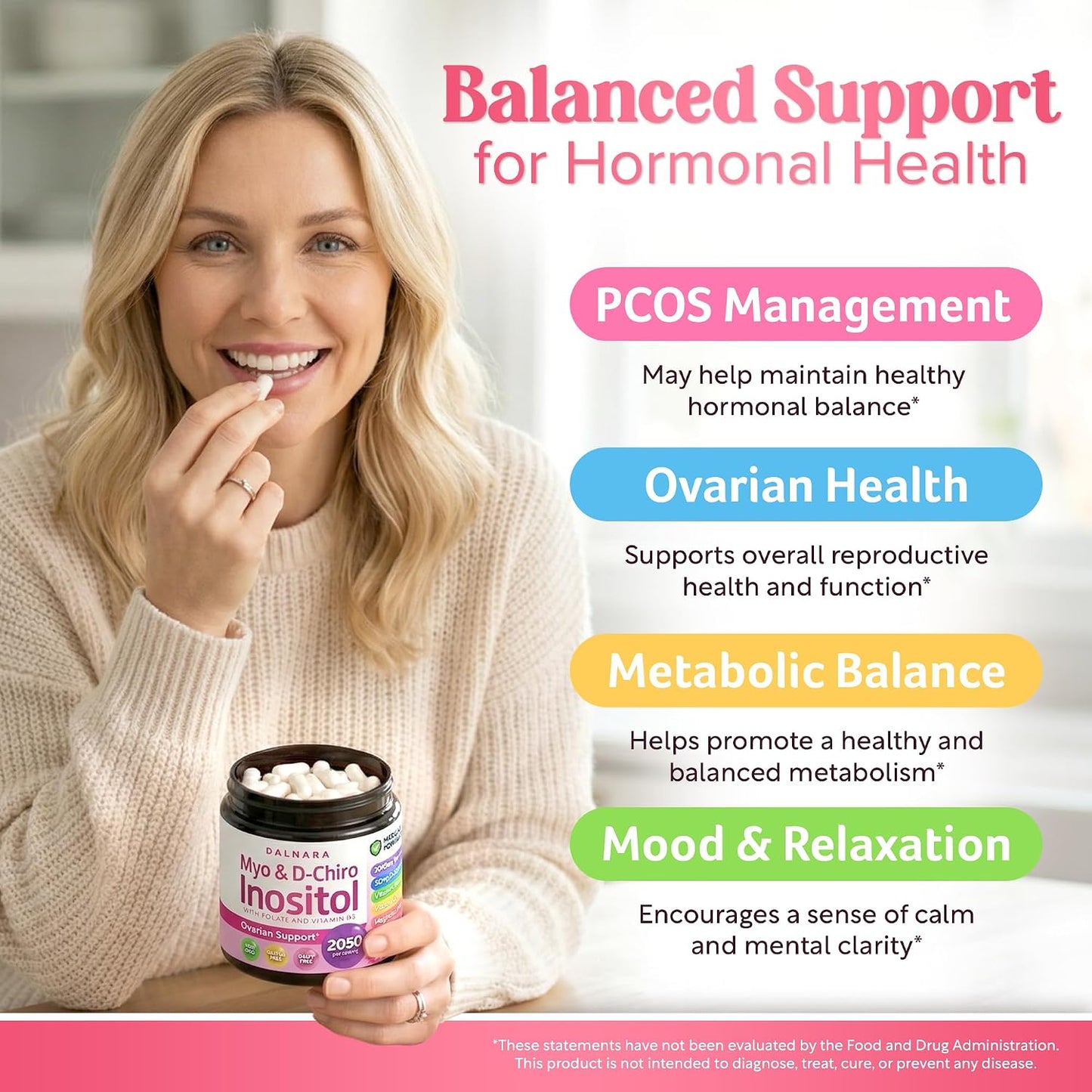 Myo-Inositol & D-Chiro Inositol Supplement for Women 240ct Ideal 40:1 Ratio