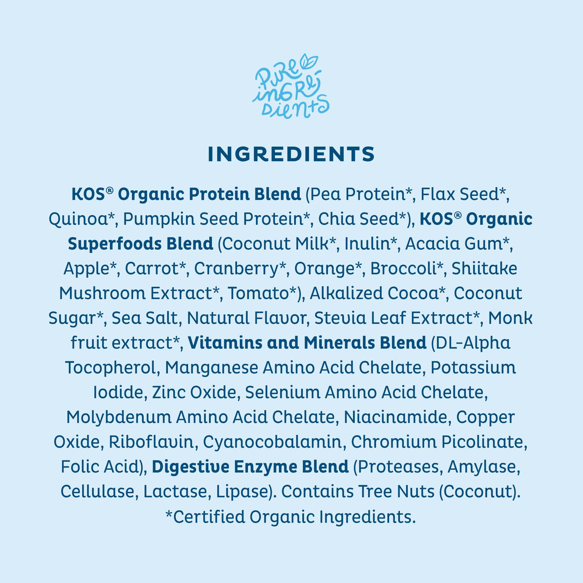 KOS Plant Based Protein Powder, Blueberry Muffin - Organic Pea Protein Superfood