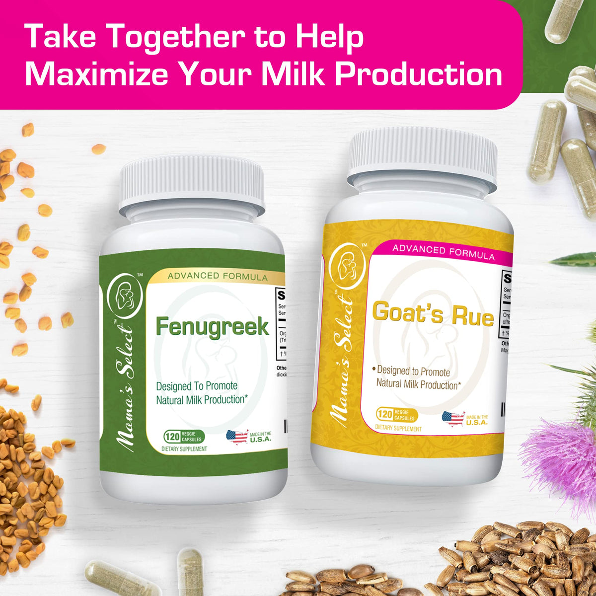 Mama's Select Organic Goat’s Rue Lactation Supplement for Breastfeeding - Increase Milk
