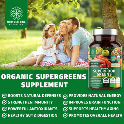 N1N Premium Organic Superfood Greens [28 Powerful Ingredients] Natural Fruit and Veggie