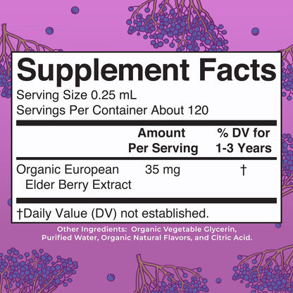 MARYRUTH'S Elderberry Liquid Drops for Adults & Kids | Immune Support | Antioxidant | 150mg Elderberry Extract | USDA Organic | CLP Purity Award | Sugar Free | Vegan | Non-GMO | Gluten Free | 1 oz
