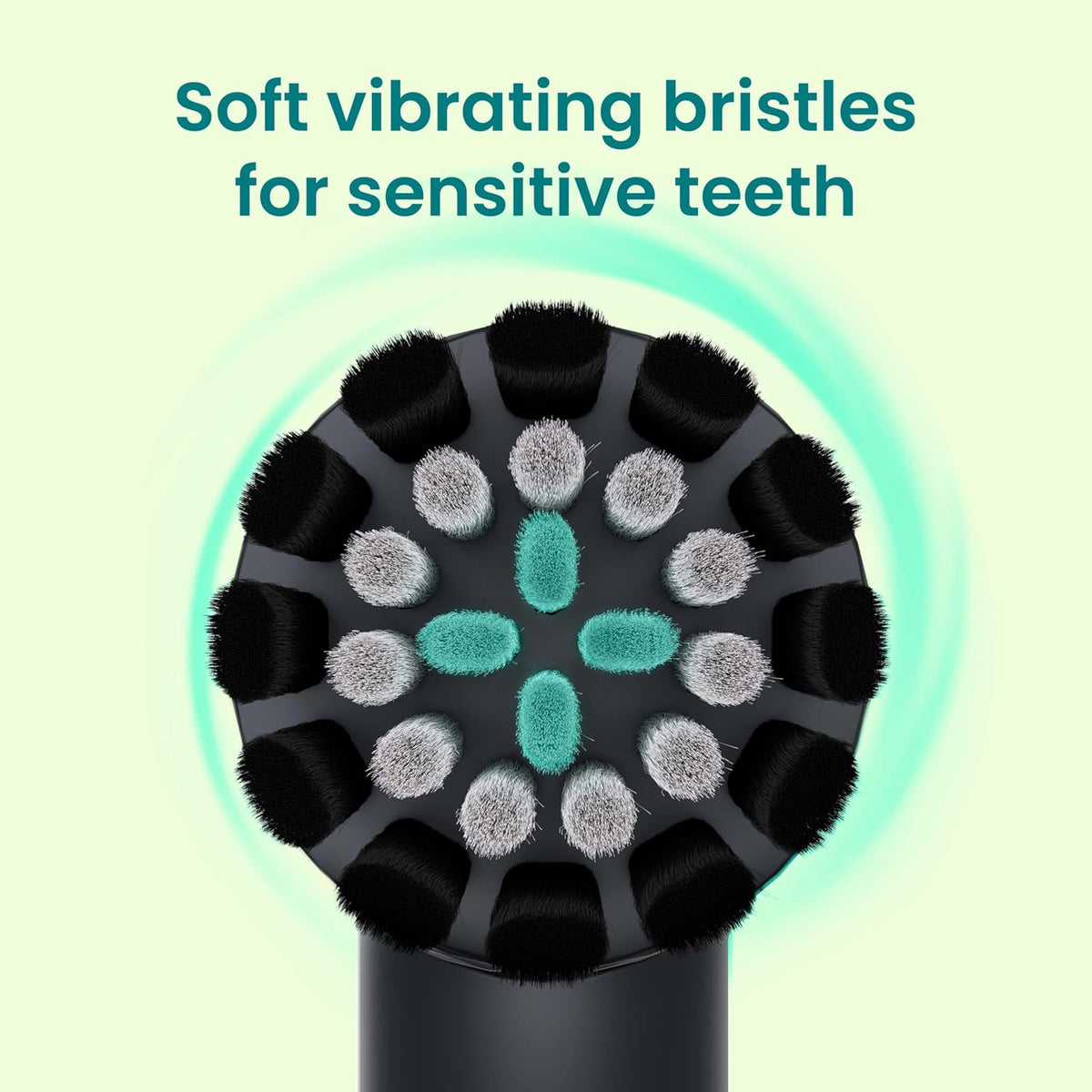Quip Rev Oscillating Rechargeable Electric Toothbrush with Toothbrush Heads 4 Pack Product Bundle - Soft Bristles, Pressure Sensor, Compact - Blue Stone