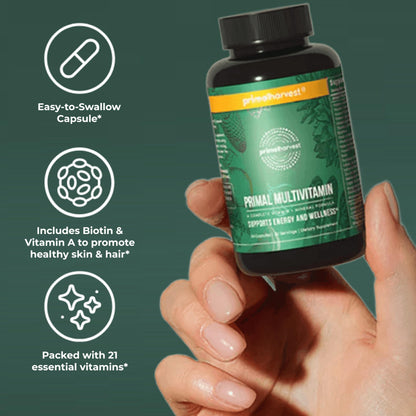 Primal Harvest Multivitamin - Daily Supplement, Gluten & Soy Free