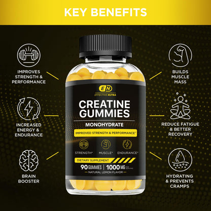 EFFECTIVE NUTRA Creatine Gummies for Men & Women - Creatine Monohydrate