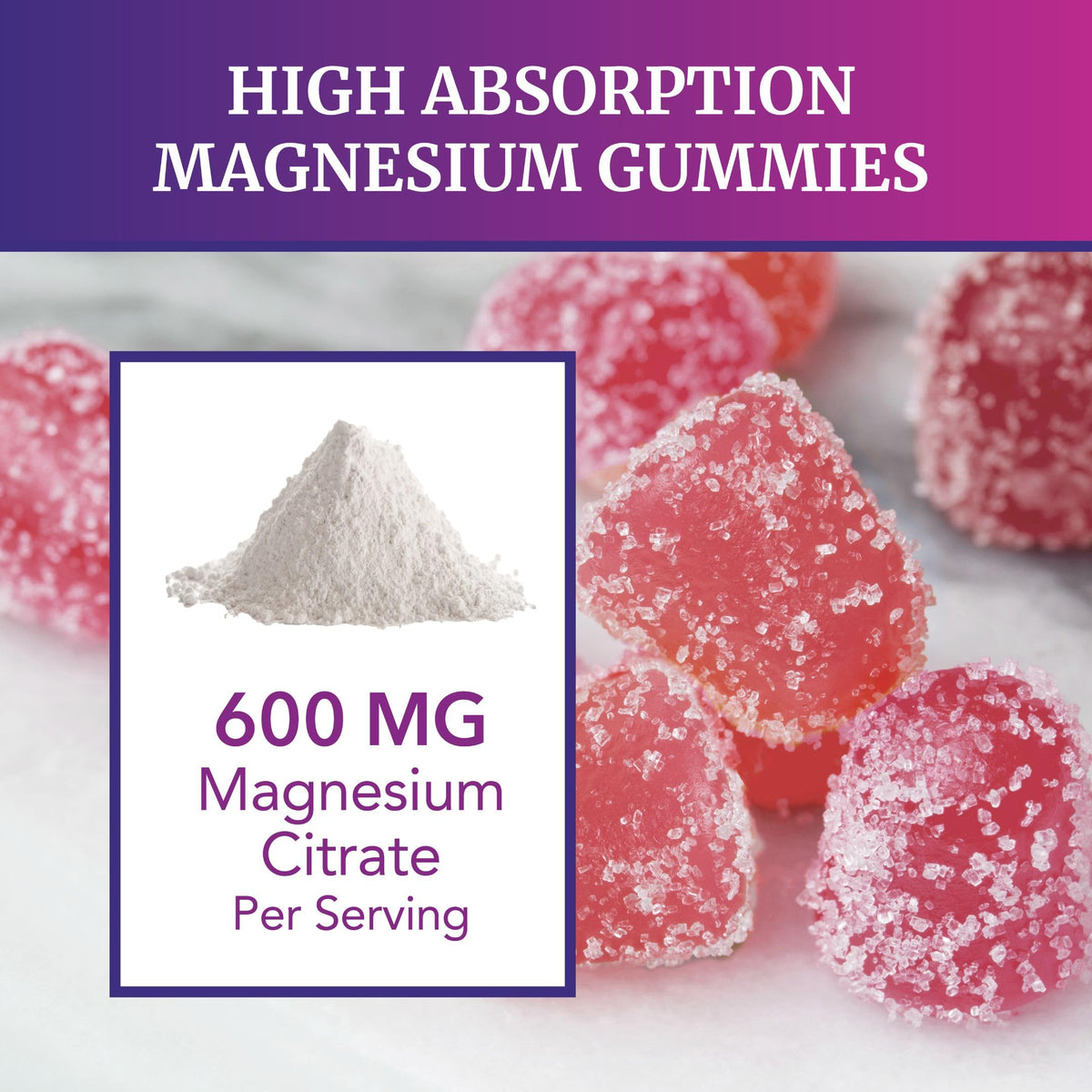 Magnesium Citrate Gummies | 600mg | High Absorption Magnesium for Calm