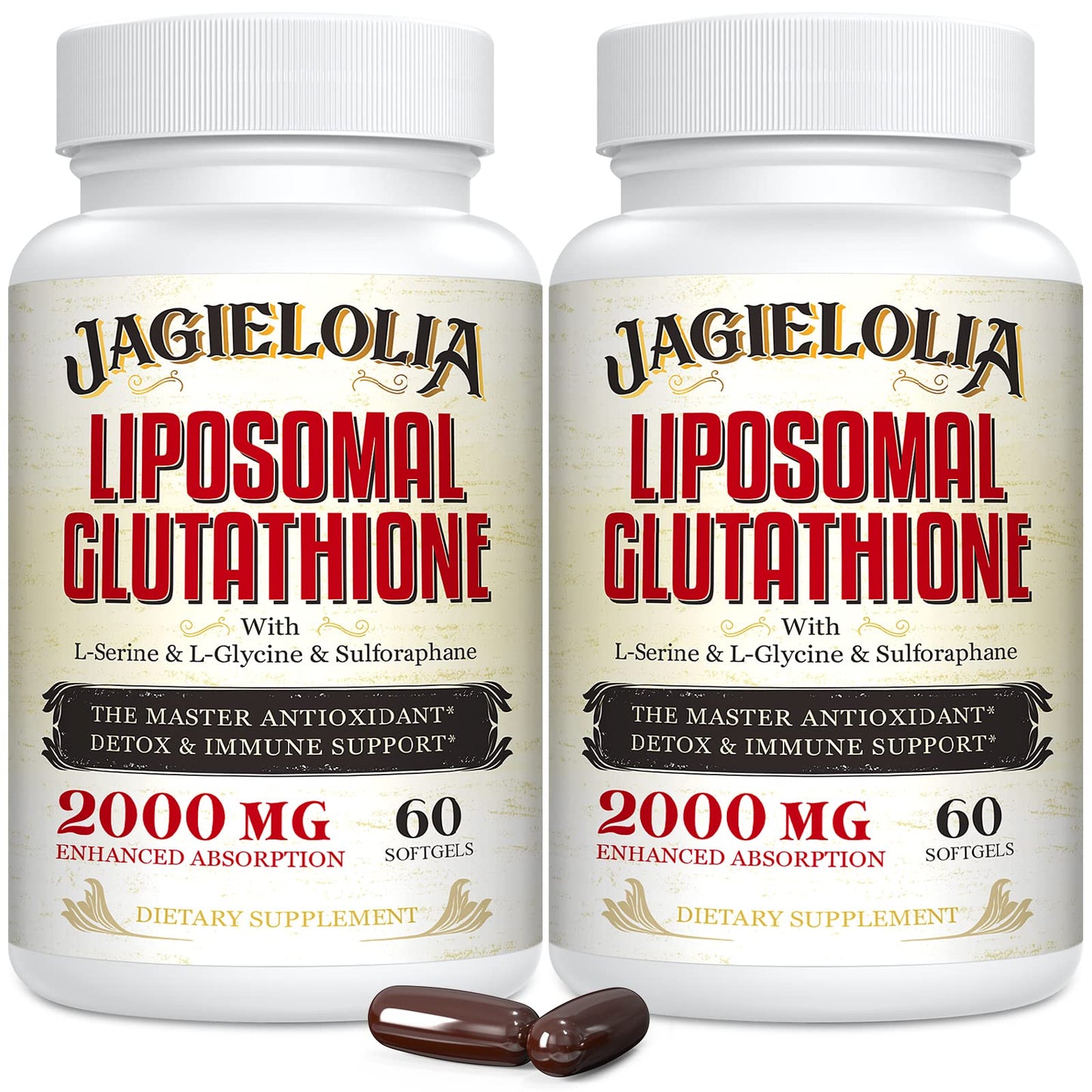 Liposomal Glutathione 2000 mg with L-Serine, L-Glycine & Sulforaphane – Active L-Glutathione Unique Formulation to Enhance Absorption - Master Antioxidant, Detoxifying & Immune | 120 Softgels