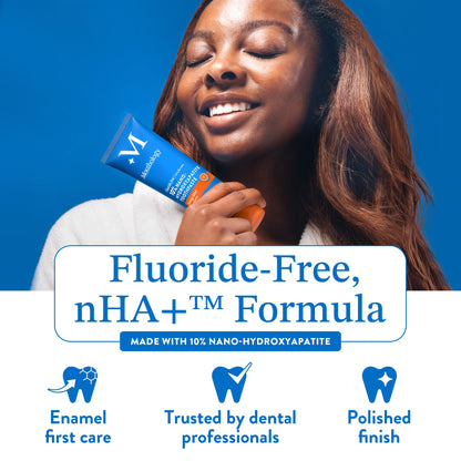 Mouthology 10% Nano Hydroxyapatite Toothpaste Fluoride Free, Whitening*, Rod Shaped nHA, Xylitol Toothpaste for Adults, Enamel Care*, Sensitive Teeth*, SLS Free, Mint 4oz (USA Made) Package May Vary