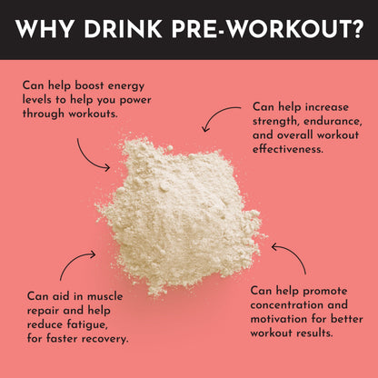 JUST INGREDIENTS Pre-Workout Raspberry Lemonade - Natural, Gluten-Free, No Artificial Sweeteners - 30 Servings, 150mg Caffeine