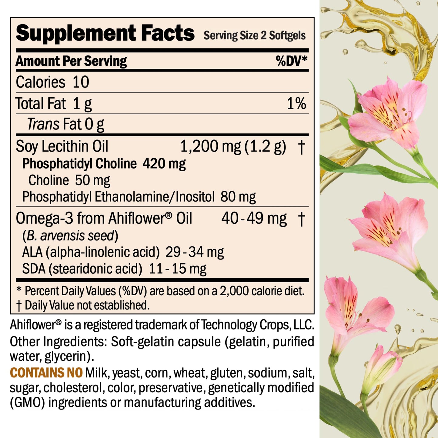 Andrew Lessman ProCaps PC Liver & Brain Benefits 360 Softgels | Phosphatidyl Choline with Ahiflower Oil supports acetylcholine production, memory, focus & healthy liver function.