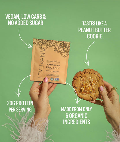 Truvani Organic Plant Based Protein Powder | Vanilla | 18 Servings | Vegan | 20g Pea Protein | Keto | Gluten & Dairy Free | Low Carb | No Added Sugar