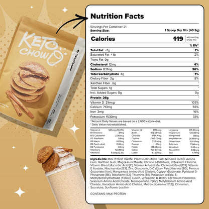 Keto Chow Chocolate Meal Replacement Shake Powder, 21 Meals