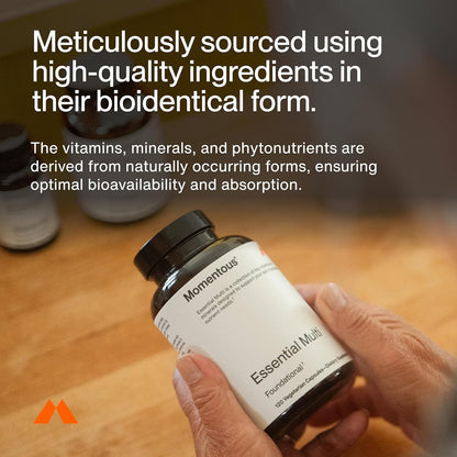 Momentous Essential Multivitamin for Women & Men - Complete Vitamin & Mineral Complex for Athletes & Wellness Enthusiasts - GMO & Gluten Free - NSF Certified for Sport - 30 Servings