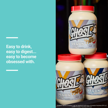GHOST Vegan Protein Powder, Chocolate Chip Cookies – 2.9LB Tub, 25G of Protein - Plant-Based Pea & Organic Pumpkin Blend Protein with Fiber & Iron - Flavored Post Workout Shakes - Soy, Gluten Free