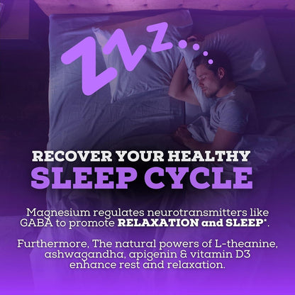 Black Forest Ashwagandha Magnesium Sleep Aid (6-in-1) - Magtein Magnesium L-Threonate, L-Theanine, Apigenin Supplement for Sleep 3 Enhanced with (Ashwagandha L theanine & Vitamin D)