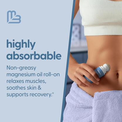 High Absorption Topical Magnesium Roll on for Kids & Adults (3 Fl Oz)