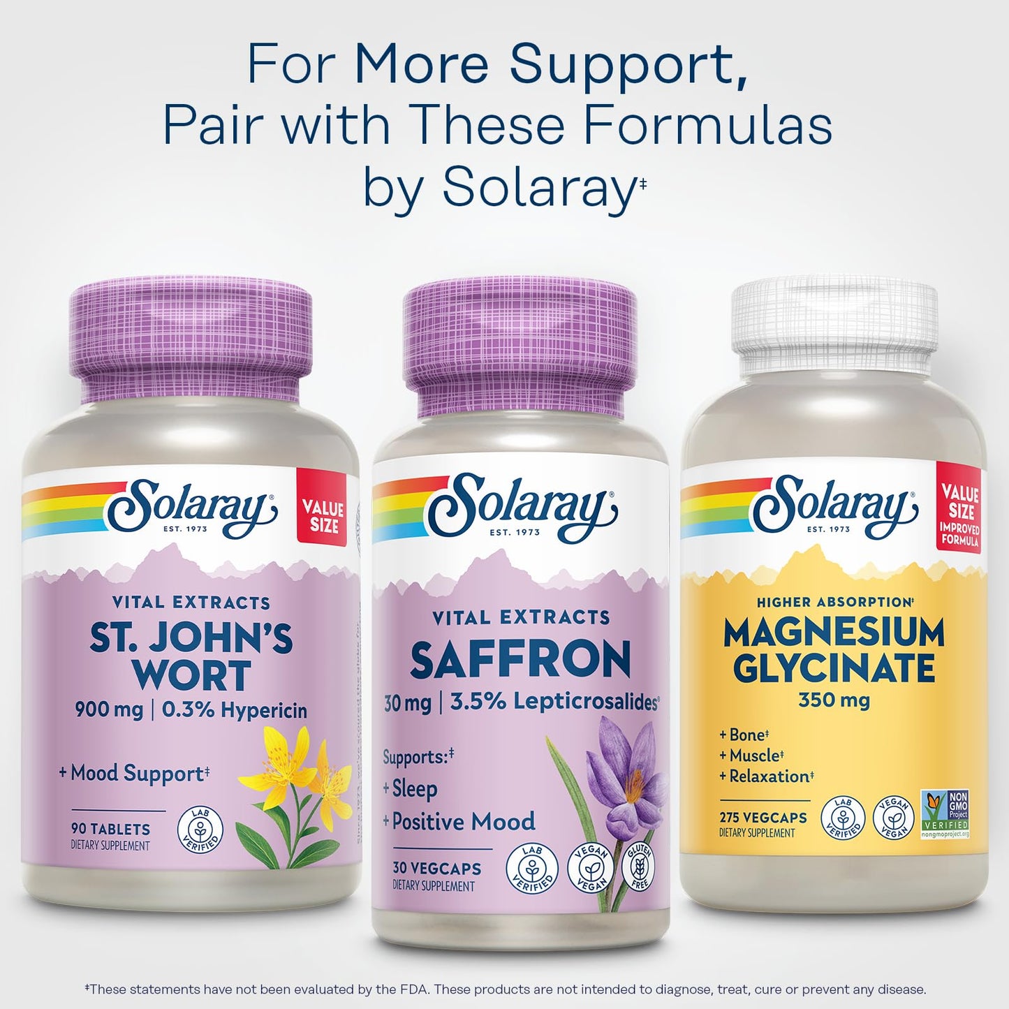 SOLARAY Saffron Extract - Sleep and Positive Mood Support - Vegan and Gluten Free Saffron Supplements - Lab Verified - 60-Day Guarantee - 30 Servings, 30 VegCaps