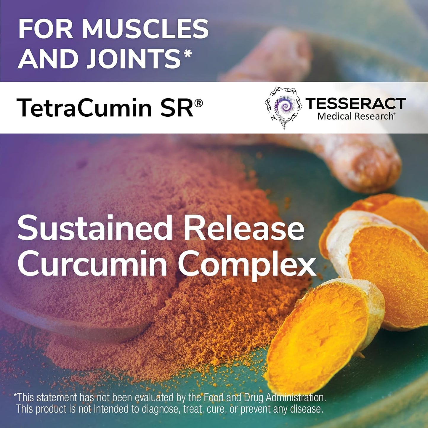 Tesseract TetraCumin SR Turmeric Curcumin Supplement, 120 Capsules | Sustained Release, Metabolite, Supports Joint Comfort, Mobility & Flexibility, For Women & Men, Curcuma Capsules, Gluten Free
