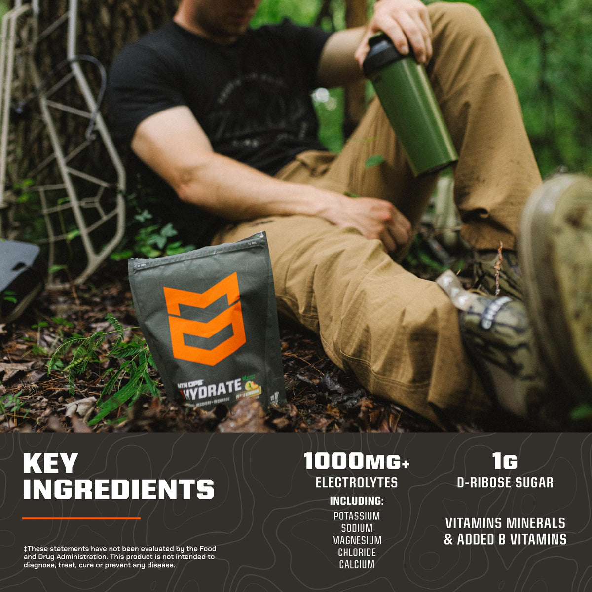 MTN OPS Hydrate Sugar Free Electrolyte Packets, Mango Peach