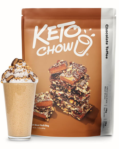 Keto Chow Chocolate Meal Replacement Shake Powder, 21 Meals