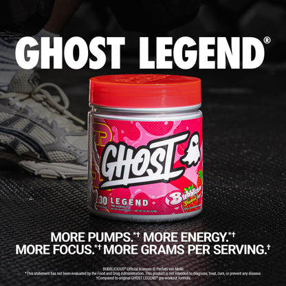GHOST Legend Pre Workout Powder, Sonic Cherry Limeade - 30 Servings – Pre-Workout for Men & Women with Choline, L-Citrulline, & Beta Alanine for Energy & Focus