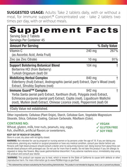 Rainbow Light Counter Attack Immune Defense Support Supplement for Adults | 90 Tablets | with Immune Guard, Zinc & Vitamin C