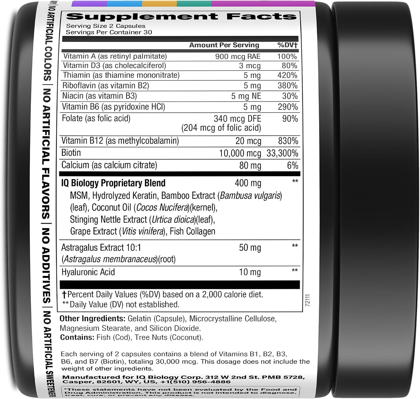 IQ BIOLOGY Ultimate Hair, Skin, & Immunity Support Bundle - Biotin for Hair Growth, Collagen & Keratin for Thinning Hair, Vitamin D3 for Strong Bones, Teeth, and Enhanced Immune Function