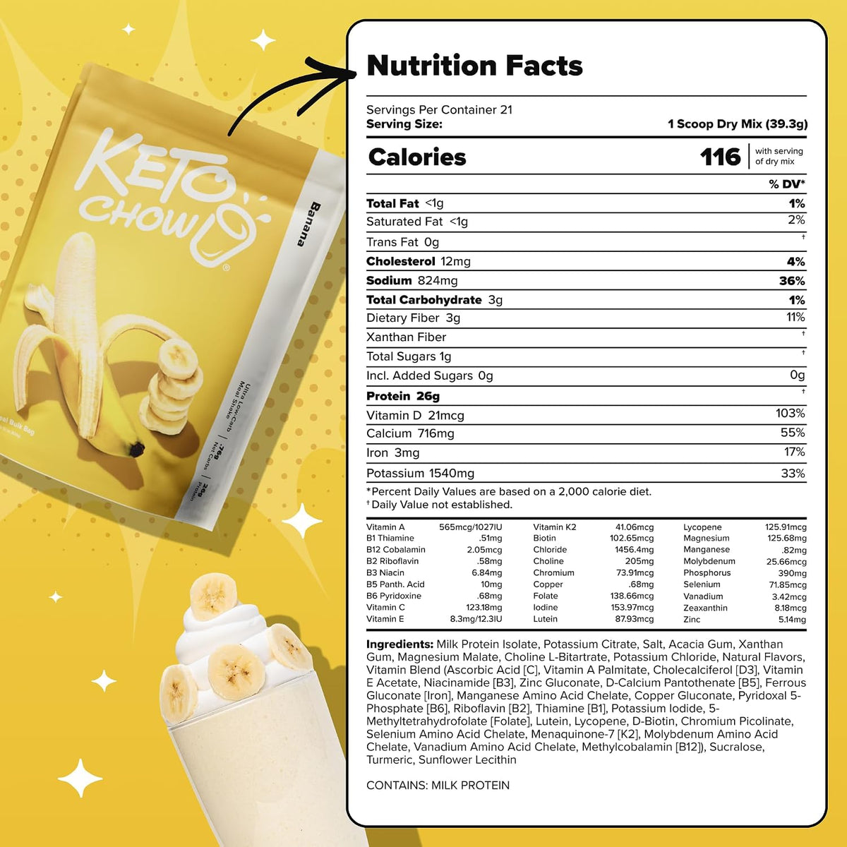 Keto Chow Chocolate Meal Replacement Shake Powder, 21 Meals