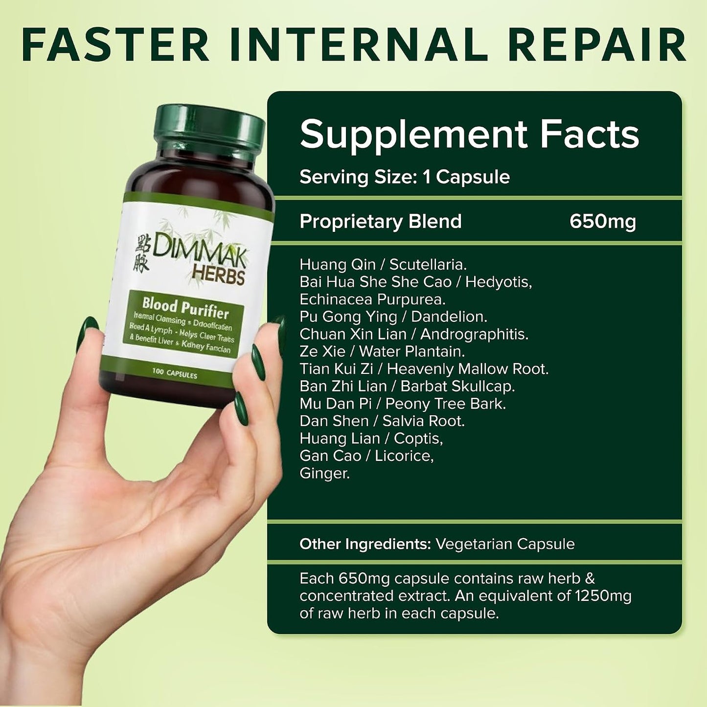 Blood Purifier & Lymphatic Cleanse- Systemic Detox Supplement for Skin, Liver, & Immune Health- Organic Andrographis & Coptis Herbal Formula- Vegan, Non-Laxative- 100 Capsules