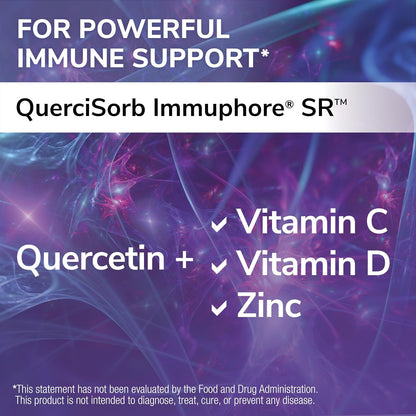 QuerciSorb Immuphore SR Quercetin, Immune Support Supplement, Sustained Release, Vitamin C, Vitamin D3 & Zinc, Supports Immune Function and Overall Health, Hypoallergenic, 400mg, 120 Vegi Caps