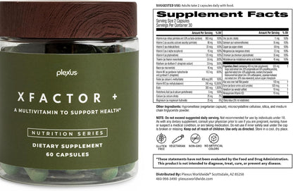 Plexus Xfactor+® | Daily multivitamin with Microbiome Activating Complex — 19 vitamins & minerals, bioavailable, no food allergens
