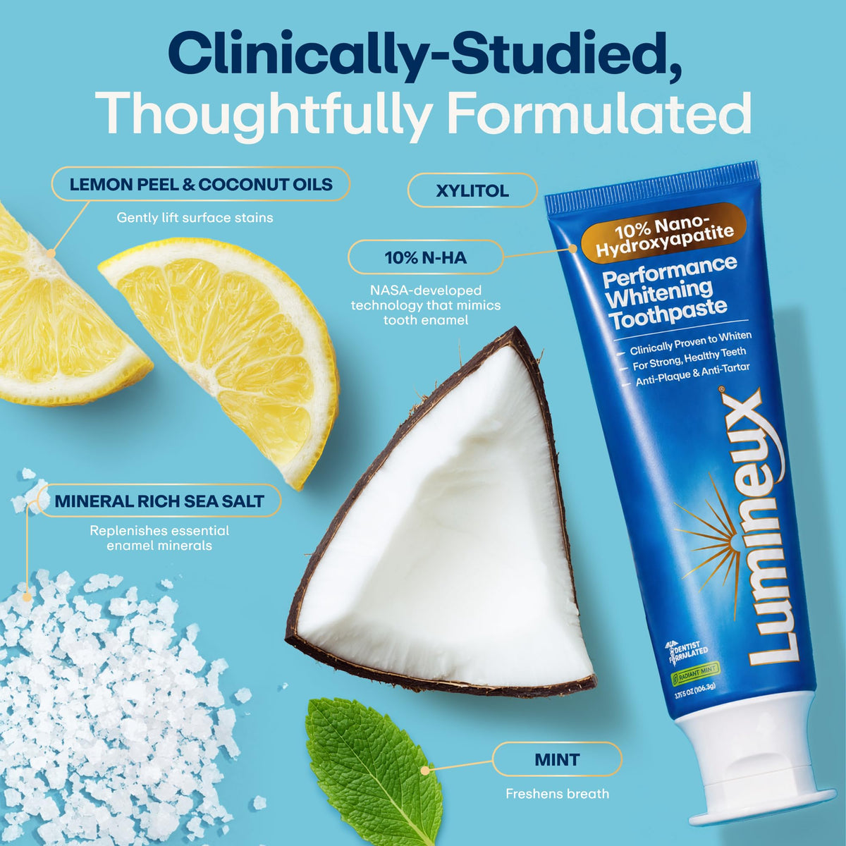 Lumineux 10% Nano Hydroxyapatite Whitening Toothpaste, 3.75 oz