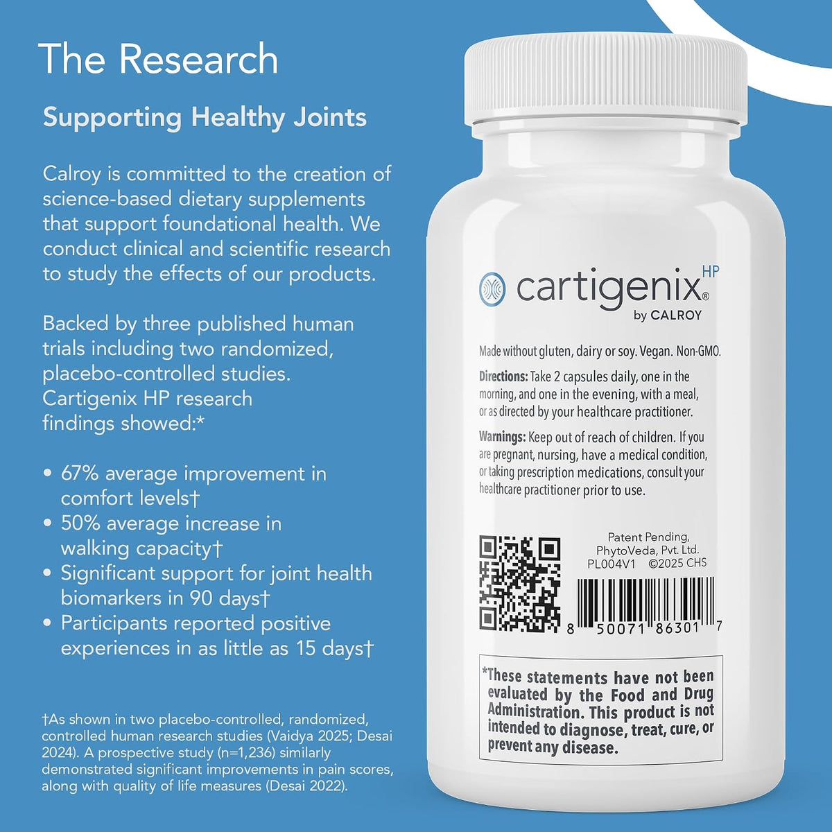 Calroy Cartigenix HP Joint & Cartilage Support Supplement 60 Vegan Capsules
