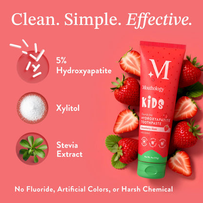 Mouthology 10% Nano Hydroxyapatite Toothpaste Fluoride Free, Whitening*, Rod Shaped nHA, Xylitol Toothpaste for Adults, Enamel Care*, Sensitive Teeth*, SLS Free, Mint 4oz (USA Made) Package May Vary