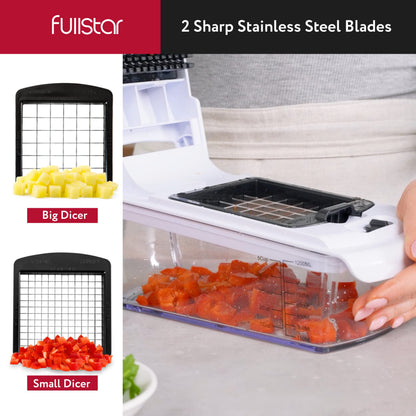Fullstar Vegetable Chopper - Spiralizer Vegetable Slicer - Onion Chopper with Container
