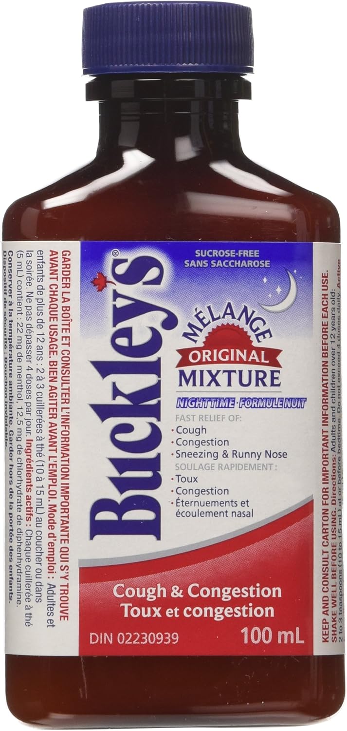 BUCKLEY'S Original 'Night Time' Cough Congestion Syrup 100 ml/3.38 oz