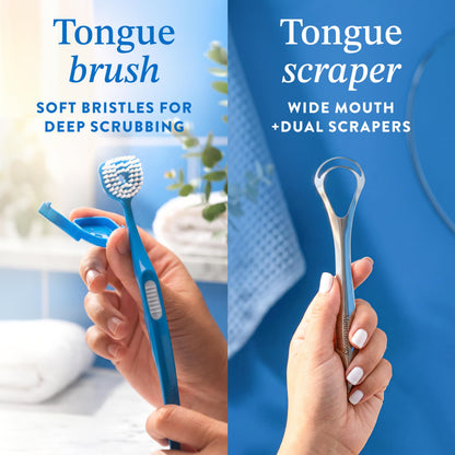 Mouthology Tongue Scraper for Adults (2 Pack), Reduce Bad Breath, Metal Tongue Scraper, Tongue Cleaner, Tongue Scraper, Stainless Steel Tongue Scraper, Tongue Cleaner for Adults, Tongue Scrubber
