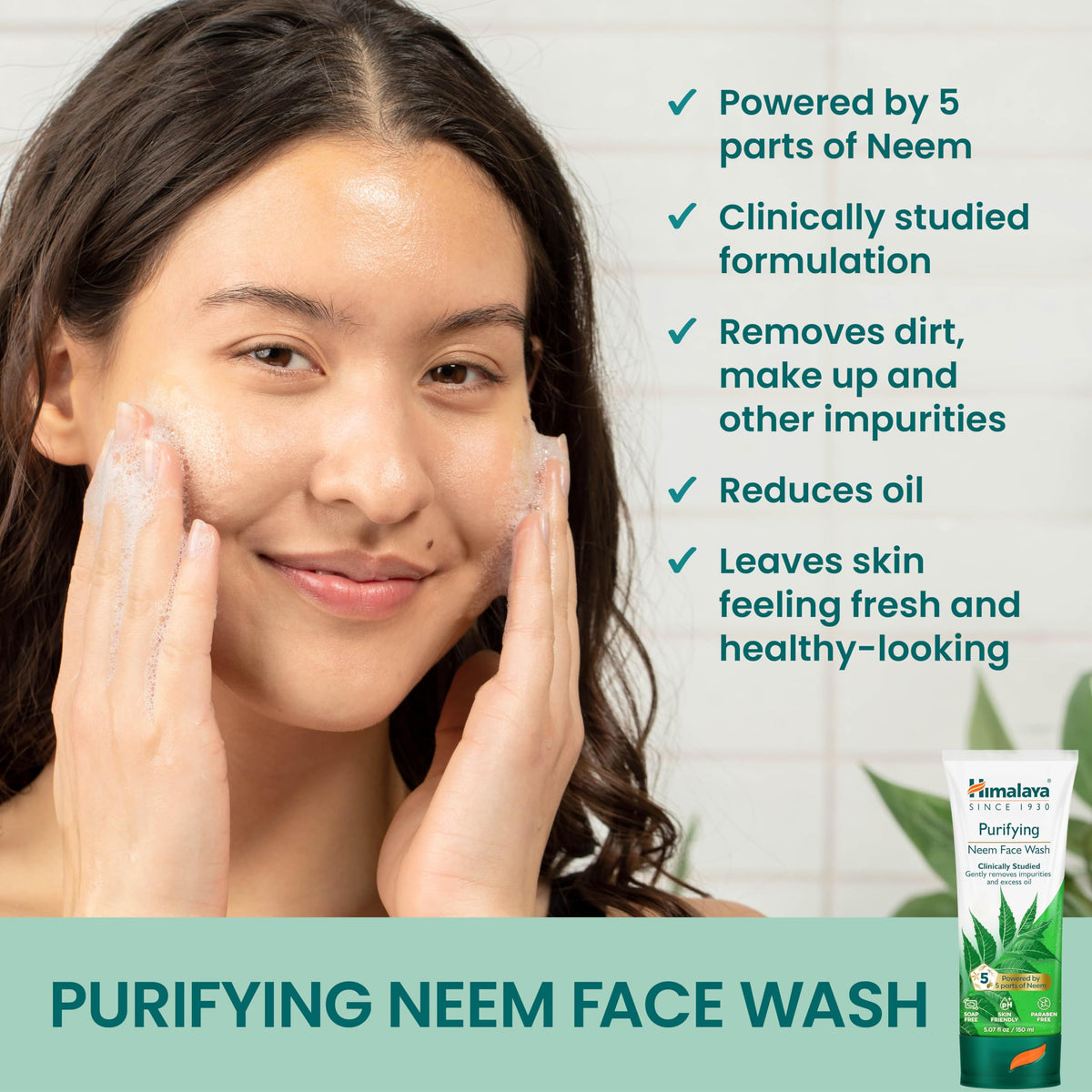 Himalaya Purifying Neem Face Wash With Neem & Turmeric, 5.07 oz, 2 Pack