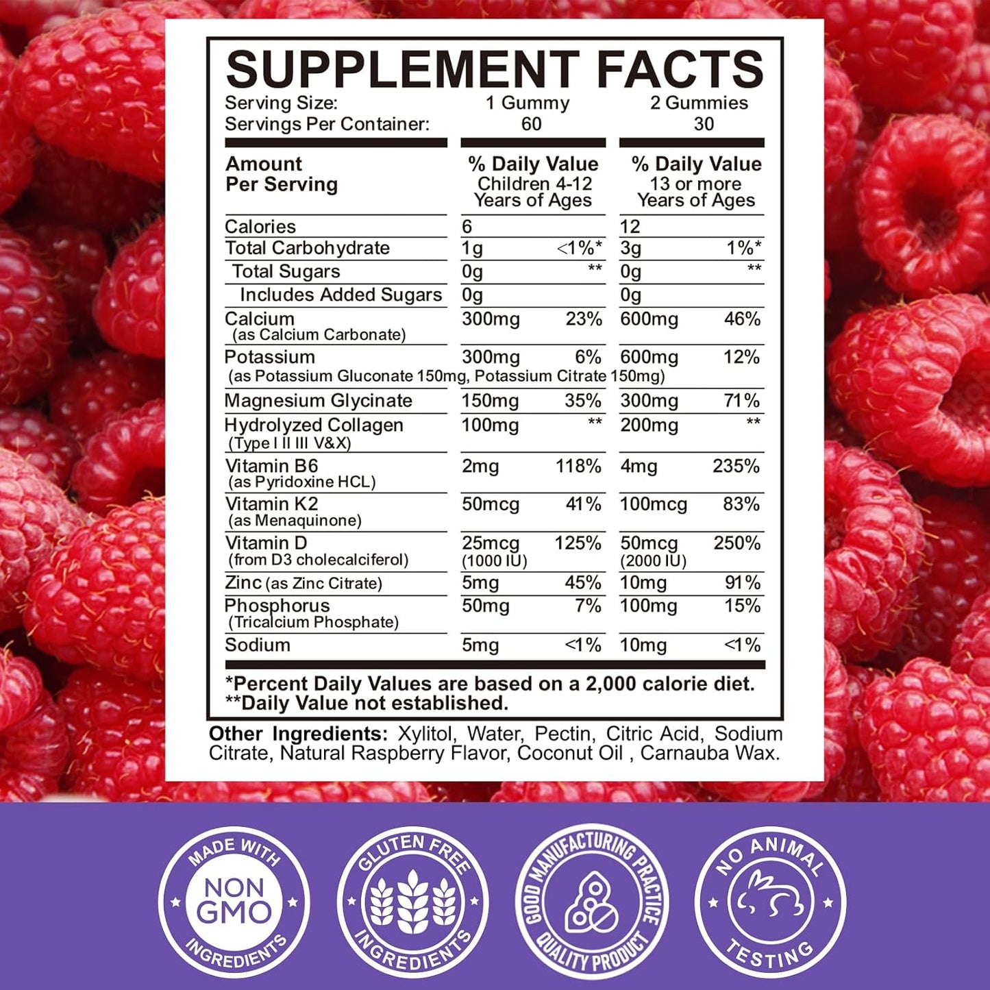 Iron Gummies Supplement for Adults & Kids | Calcium Potassium Magnesium Gummies | Bundle