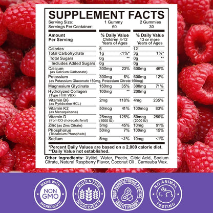 Iron Gummies Supplement for Adults & Kids | Calcium Potassium Magnesium Gummies | Bundle