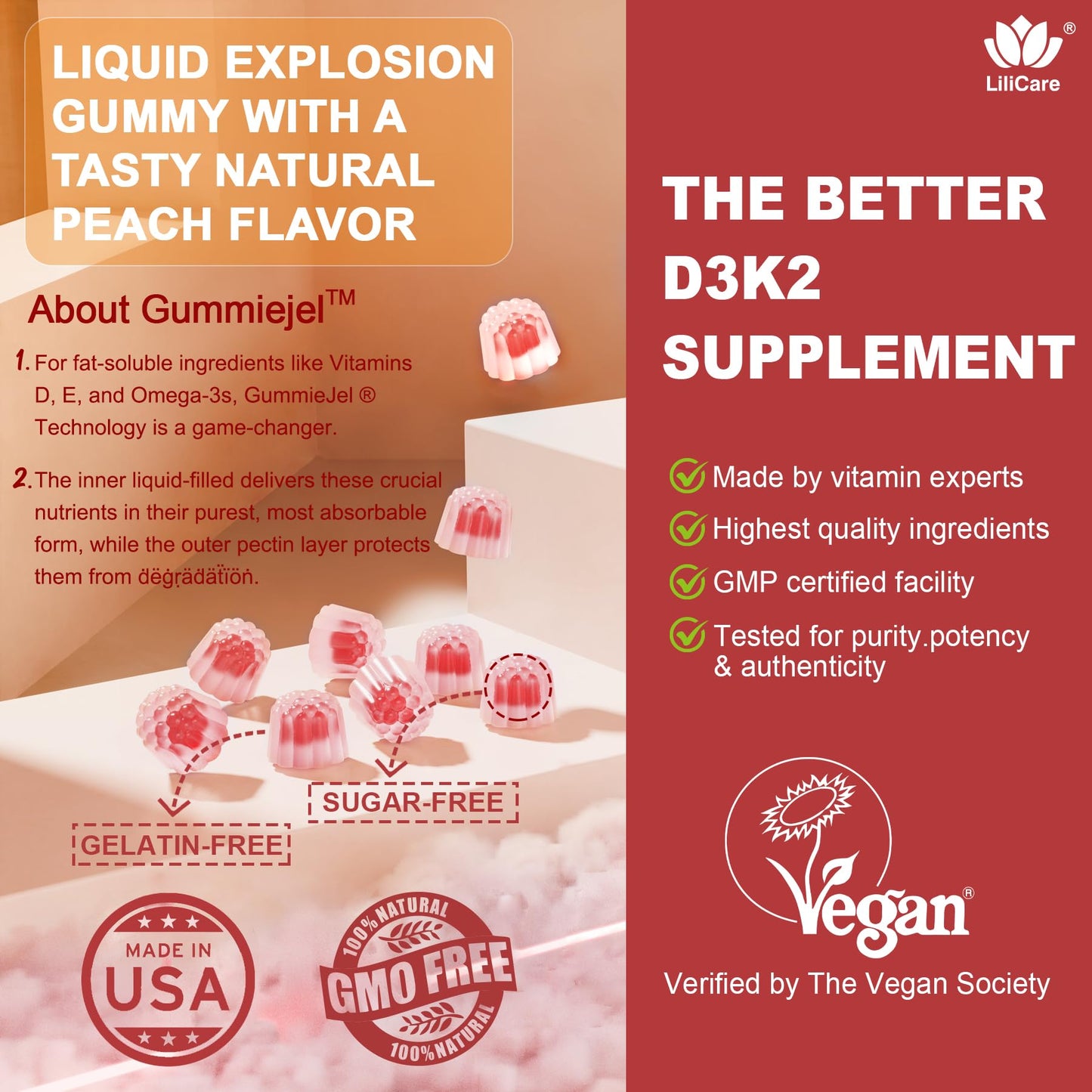 Vitamin D3 K2 Gummies 5000IU / 10,000 IU with 500mg Calcium + K2 (MK-7), Magnesium, Vitamin C & Zinc, For GLP-1 Users, Extra Strength - Ultimate Absorption for Bones, Muscles & Teeth, Vegan, 60Count