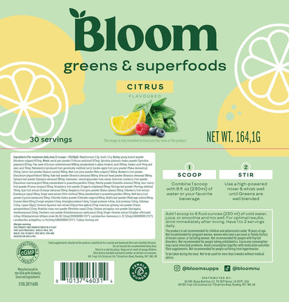 Bloom Super Greens Gummies and Greens Powder Citrus Bundle