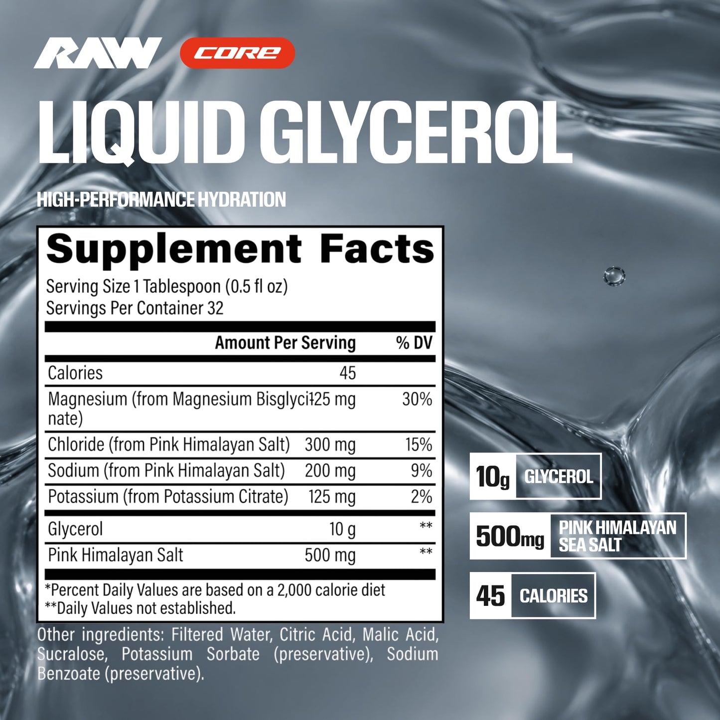 RAW Liquid Glycerol Workout Supplement, Liquid Glycerol Supplement for Enhanced Pumps, Increased Muscle Fullness, Endurance & Hydration - Pre-Workout for Men & Women, 32 Servings (Strawberry Slush)