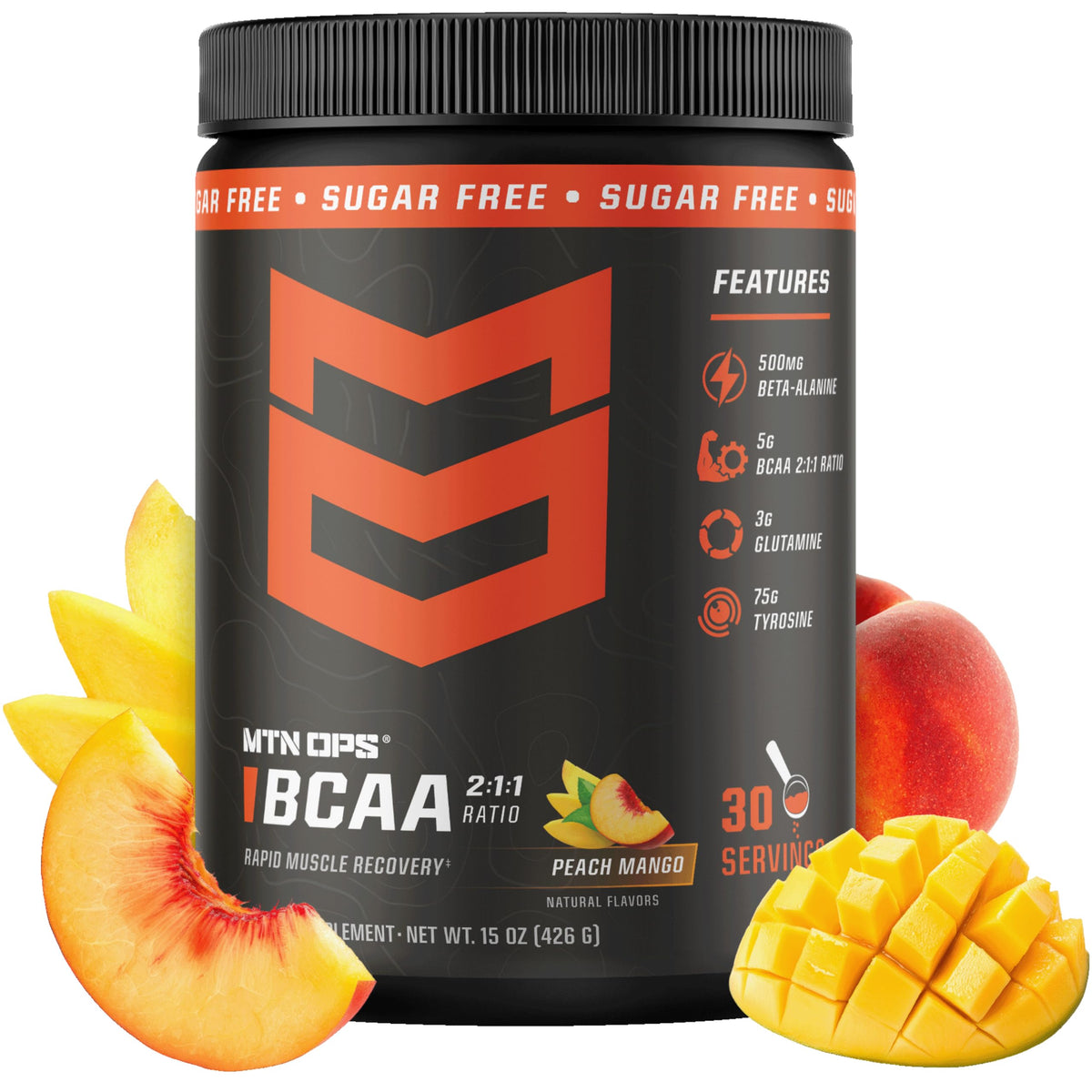 MTN OPS BCAA Powder for Muscle Recovery, Strawberry Dragonfruit