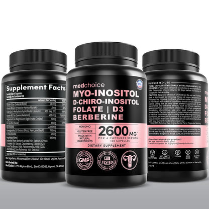 MEDCHOICE Myo-Inositol 40:1 Supplement with Folate, Vitamin D3, 120 ct